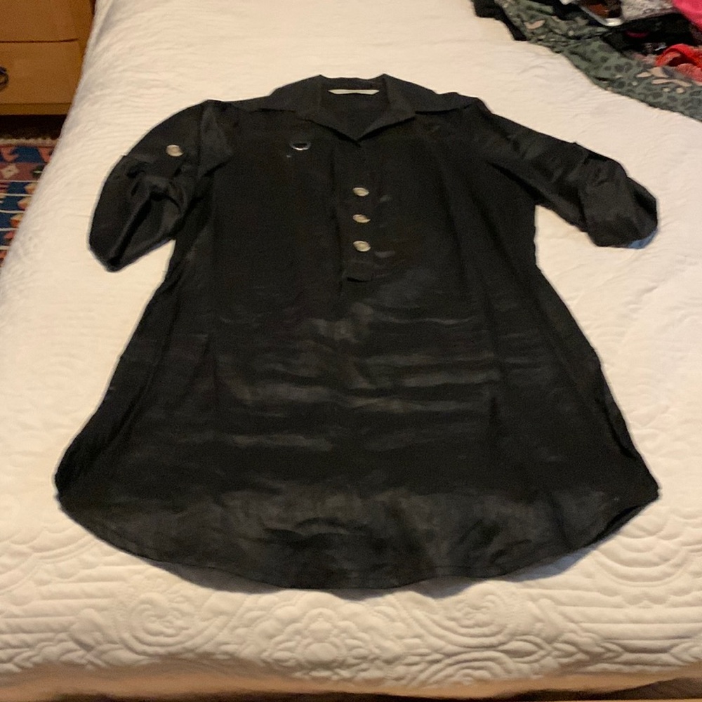 ZARA black linen tunic. Large